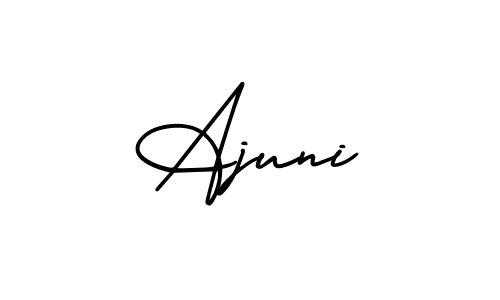 Use a signature maker to create a handwritten signature online. With this signature software, you can design (AmerikaSignatureDemo-Regular) your own signature for name Ajuni. Ajuni signature style 3 images and pictures png