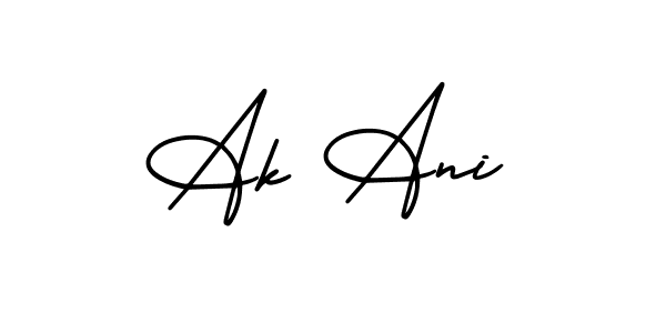 Also You can easily find your signature by using the search form. We will create Ak Ani name handwritten signature images for you free of cost using AmerikaSignatureDemo-Regular sign style. Ak Ani signature style 3 images and pictures png