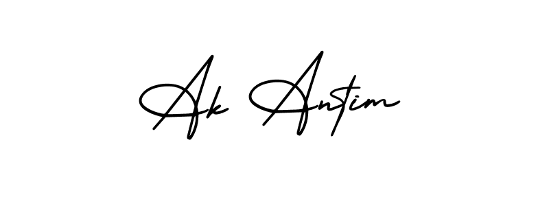 This is the best signature style for the Ak Antim name. Also you like these signature font (AmerikaSignatureDemo-Regular). Mix name signature. Ak Antim signature style 3 images and pictures png
