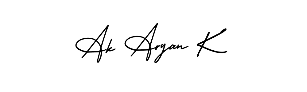 Make a short Ak Aryan K signature style. Manage your documents anywhere anytime using AmerikaSignatureDemo-Regular. Create and add eSignatures, submit forms, share and send files easily. Ak Aryan K signature style 3 images and pictures png