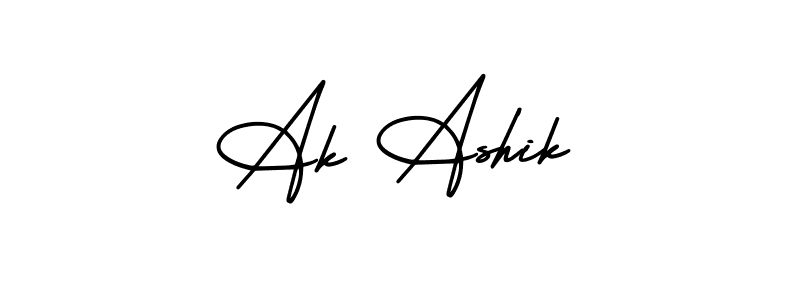 You can use this online signature creator to create a handwritten signature for the name Ak Ashik. This is the best online autograph maker. Ak Ashik signature style 3 images and pictures png