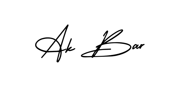 Make a beautiful signature design for name Ak Bar. With this signature (AmerikaSignatureDemo-Regular) style, you can create a handwritten signature for free. Ak Bar signature style 3 images and pictures png