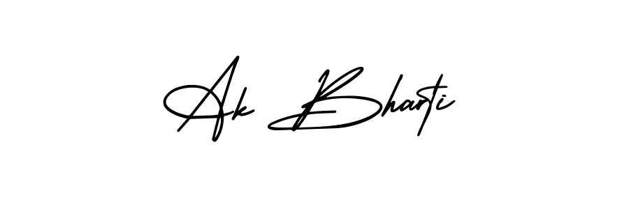 How to make Ak Bharti name signature. Use AmerikaSignatureDemo-Regular style for creating short signs online. This is the latest handwritten sign. Ak Bharti signature style 3 images and pictures png