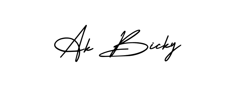 Create a beautiful signature design for name Ak Bicky. With this signature (AmerikaSignatureDemo-Regular) fonts, you can make a handwritten signature for free. Ak Bicky signature style 3 images and pictures png