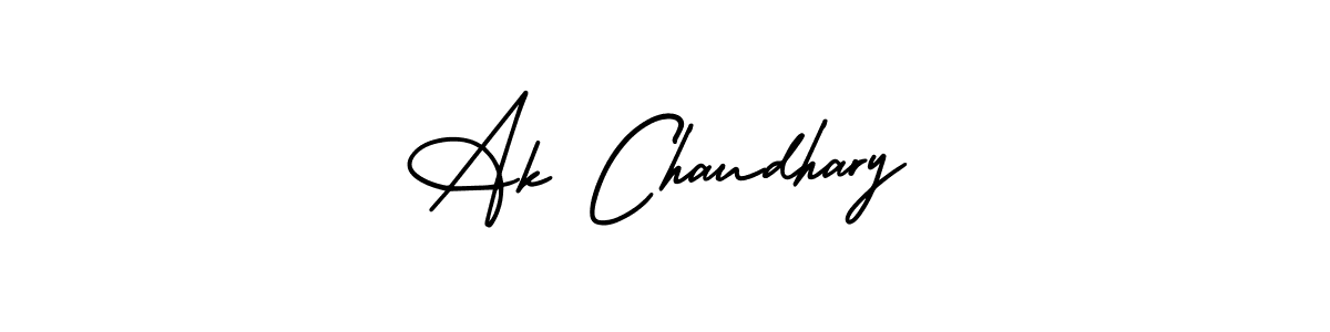 How to make Ak Chaudhary name signature. Use AmerikaSignatureDemo-Regular style for creating short signs online. This is the latest handwritten sign. Ak Chaudhary signature style 3 images and pictures png