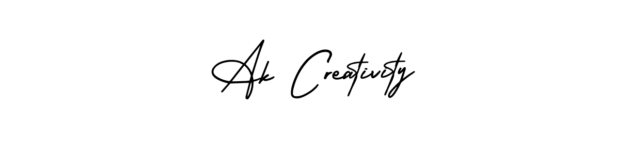 It looks lik you need a new signature style for name Ak Creativity. Design unique handwritten (AmerikaSignatureDemo-Regular) signature with our free signature maker in just a few clicks. Ak Creativity signature style 3 images and pictures png