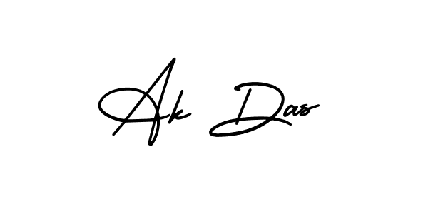 How to make Ak Das name signature. Use AmerikaSignatureDemo-Regular style for creating short signs online. This is the latest handwritten sign. Ak Das signature style 3 images and pictures png