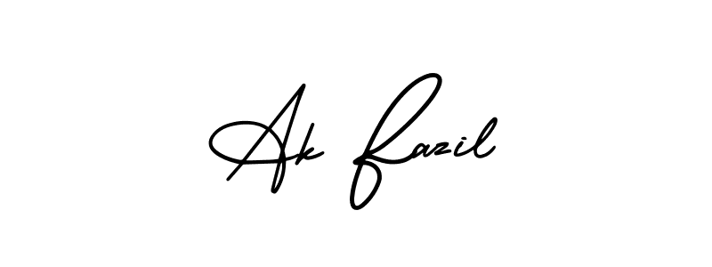 Also You can easily find your signature by using the search form. We will create Ak Fazil name handwritten signature images for you free of cost using AmerikaSignatureDemo-Regular sign style. Ak Fazil signature style 3 images and pictures png