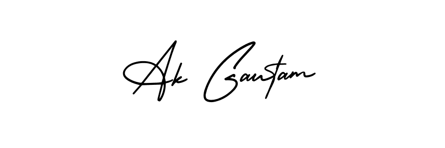 Design your own signature with our free online signature maker. With this signature software, you can create a handwritten (AmerikaSignatureDemo-Regular) signature for name Ak Gautam. Ak Gautam signature style 3 images and pictures png