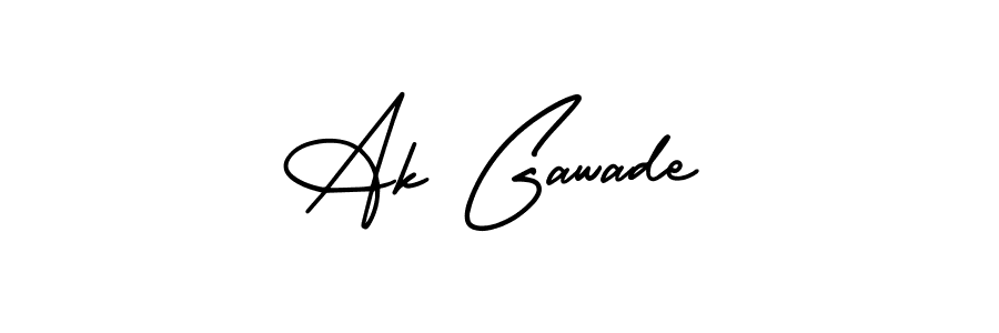 You should practise on your own different ways (AmerikaSignatureDemo-Regular) to write your name (Ak Gawade) in signature. don't let someone else do it for you. Ak Gawade signature style 3 images and pictures png