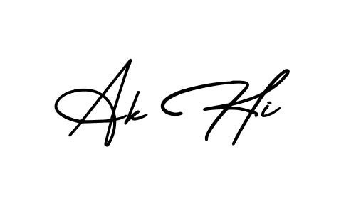 Use a signature maker to create a handwritten signature online. With this signature software, you can design (AmerikaSignatureDemo-Regular) your own signature for name Ak Hi. Ak Hi signature style 3 images and pictures png