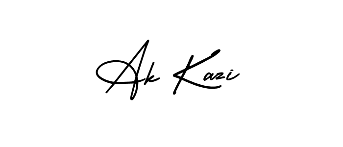How to make Ak Kazi name signature. Use AmerikaSignatureDemo-Regular style for creating short signs online. This is the latest handwritten sign. Ak Kazi signature style 3 images and pictures png