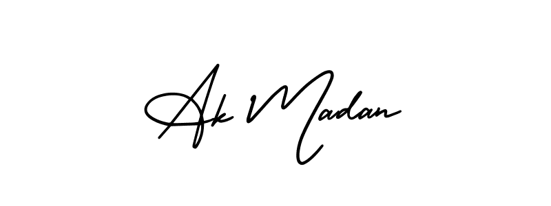 This is the best signature style for the Ak Madan name. Also you like these signature font (AmerikaSignatureDemo-Regular). Mix name signature. Ak Madan signature style 3 images and pictures png