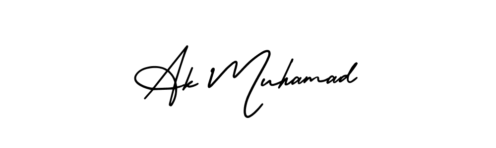 You can use this online signature creator to create a handwritten signature for the name Ak Muhamad. This is the best online autograph maker. Ak Muhamad signature style 3 images and pictures png