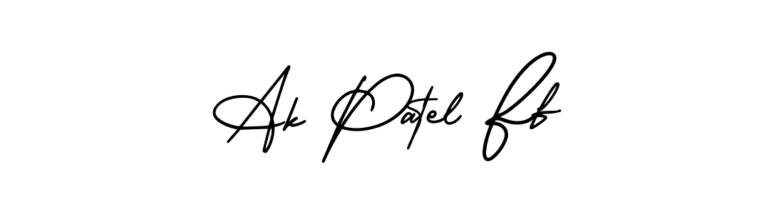 The best way (AmerikaSignatureDemo-Regular) to make a short signature is to pick only two or three words in your name. The name Ak Patel Ff include a total of six letters. For converting this name. Ak Patel Ff signature style 3 images and pictures png