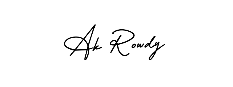 You can use this online signature creator to create a handwritten signature for the name Ak Rowdy. This is the best online autograph maker. Ak Rowdy signature style 3 images and pictures png