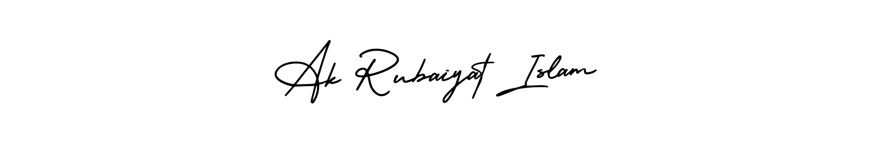 How to Draw Ak Rubaiyat Islam signature style? AmerikaSignatureDemo-Regular is a latest design signature styles for name Ak Rubaiyat Islam. Ak Rubaiyat Islam signature style 3 images and pictures png