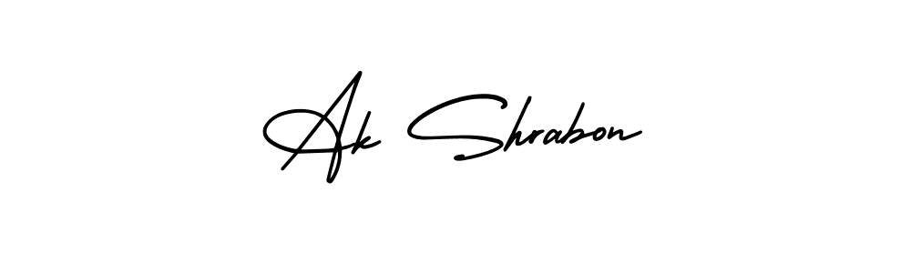 Ak Shrabon stylish signature style. Best Handwritten Sign (AmerikaSignatureDemo-Regular) for my name. Handwritten Signature Collection Ideas for my name Ak Shrabon. Ak Shrabon signature style 3 images and pictures png