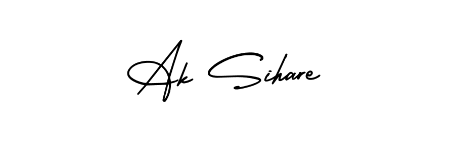 Use a signature maker to create a handwritten signature online. With this signature software, you can design (AmerikaSignatureDemo-Regular) your own signature for name Ak Sihare. Ak Sihare signature style 3 images and pictures png