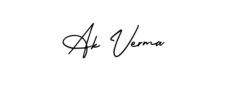 The best way (AmerikaSignatureDemo-Regular) to make a short signature is to pick only two or three words in your name. The name Ak Verma include a total of six letters. For converting this name. Ak Verma signature style 3 images and pictures png