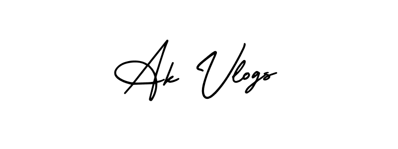 Use a signature maker to create a handwritten signature online. With this signature software, you can design (AmerikaSignatureDemo-Regular) your own signature for name Ak Vlogs. Ak Vlogs signature style 3 images and pictures png