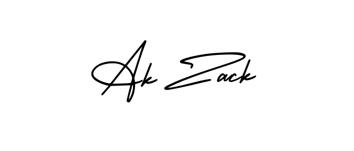 Ak Zack stylish signature style. Best Handwritten Sign (AmerikaSignatureDemo-Regular) for my name. Handwritten Signature Collection Ideas for my name Ak Zack. Ak Zack signature style 3 images and pictures png