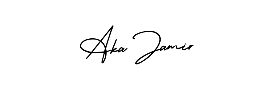 How to Draw Aka Jamir signature style? AmerikaSignatureDemo-Regular is a latest design signature styles for name Aka Jamir. Aka Jamir signature style 3 images and pictures png