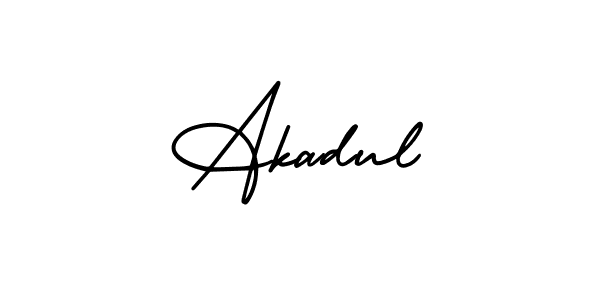 The best way (AmerikaSignatureDemo-Regular) to make a short signature is to pick only two or three words in your name. The name Akadul include a total of six letters. For converting this name. Akadul signature style 3 images and pictures png