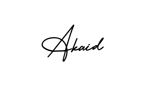 How to make Akaid name signature. Use AmerikaSignatureDemo-Regular style for creating short signs online. This is the latest handwritten sign. Akaid signature style 3 images and pictures png