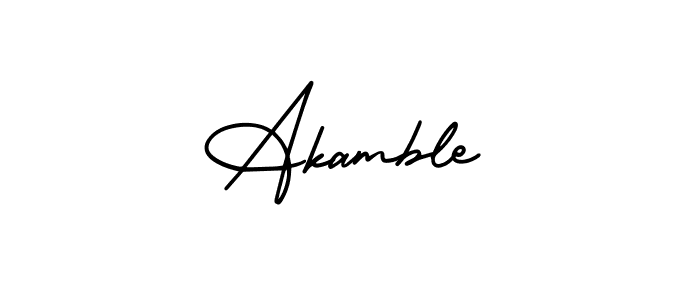 How to Draw Akamble signature style? AmerikaSignatureDemo-Regular is a latest design signature styles for name Akamble. Akamble signature style 3 images and pictures png