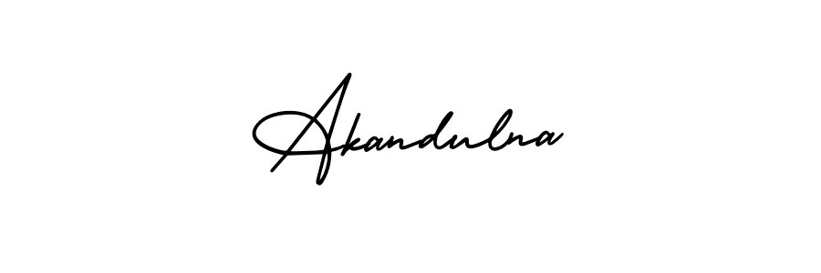 The best way (AmerikaSignatureDemo-Regular) to make a short signature is to pick only two or three words in your name. The name Akandulna include a total of six letters. For converting this name. Akandulna signature style 3 images and pictures png