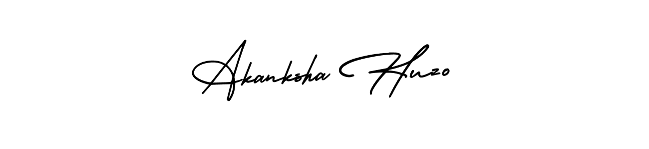 if you are searching for the best signature style for your name Akanksha Huzo. so please give up your signature search. here we have designed multiple signature styles  using AmerikaSignatureDemo-Regular. Akanksha Huzo signature style 3 images and pictures png