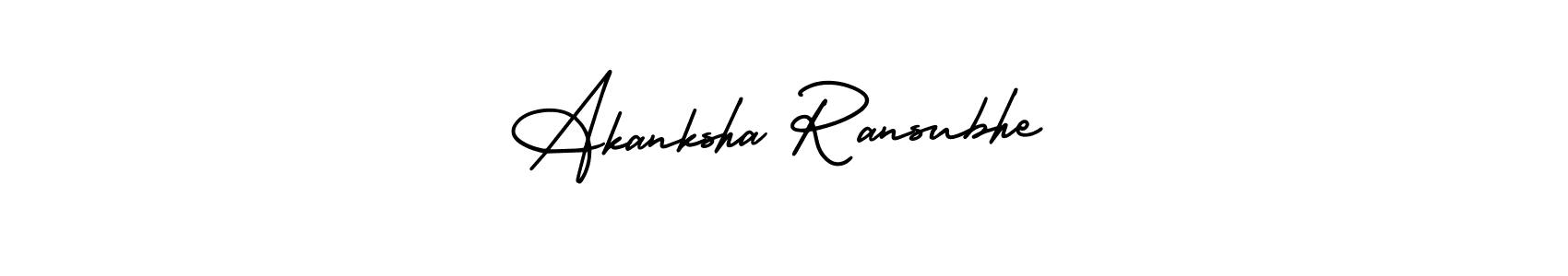 This is the best signature style for the Akanksha Ransubhe name. Also you like these signature font (AmerikaSignatureDemo-Regular). Mix name signature. Akanksha Ransubhe signature style 3 images and pictures png