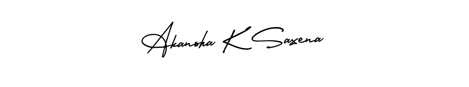 if you are searching for the best signature style for your name Akansha K Saxena. so please give up your signature search. here we have designed multiple signature styles  using AmerikaSignatureDemo-Regular. Akansha K Saxena signature style 3 images and pictures png