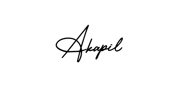 AmerikaSignatureDemo-Regular is a professional signature style that is perfect for those who want to add a touch of class to their signature. It is also a great choice for those who want to make their signature more unique. Get Akapil name to fancy signature for free. Akapil signature style 3 images and pictures png