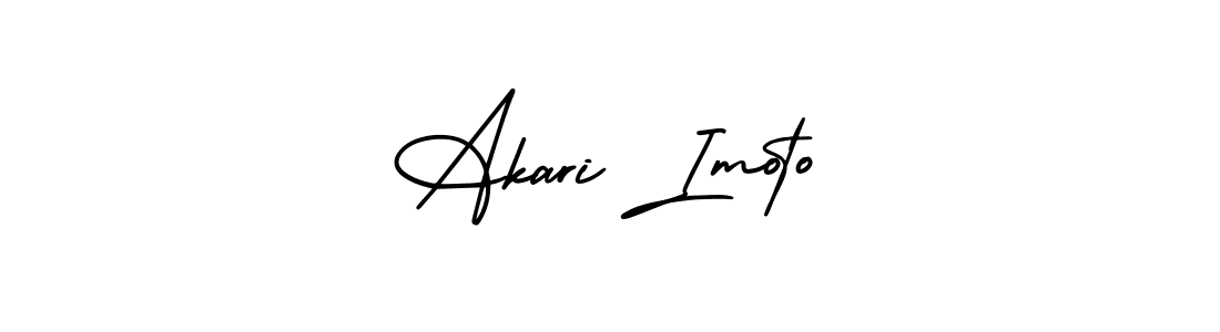 This is the best signature style for the Akari Imoto name. Also you like these signature font (AmerikaSignatureDemo-Regular). Mix name signature. Akari Imoto signature style 3 images and pictures png