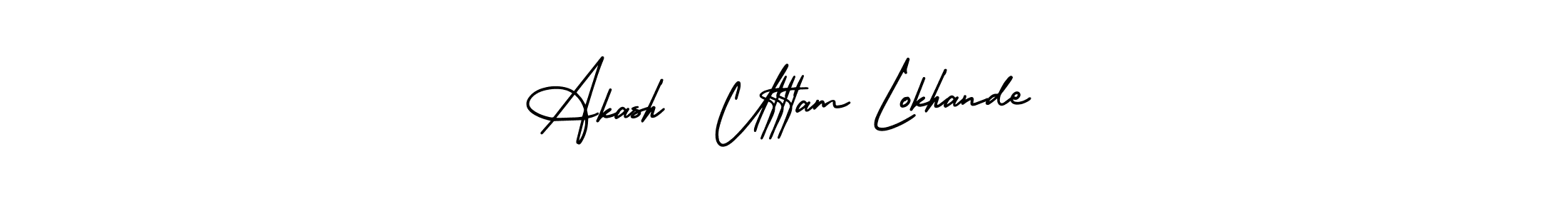 This is the best signature style for the Akash  Utttam Lokhande name. Also you like these signature font (AmerikaSignatureDemo-Regular). Mix name signature. Akash  Utttam Lokhande signature style 3 images and pictures png