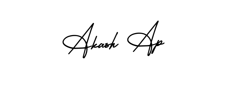 Also You can easily find your signature by using the search form. We will create Akash Ap name handwritten signature images for you free of cost using AmerikaSignatureDemo-Regular sign style. Akash Ap signature style 3 images and pictures png