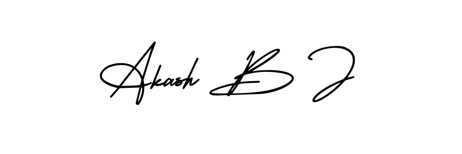 It looks lik you need a new signature style for name Akash B J. Design unique handwritten (AmerikaSignatureDemo-Regular) signature with our free signature maker in just a few clicks. Akash B J signature style 3 images and pictures png