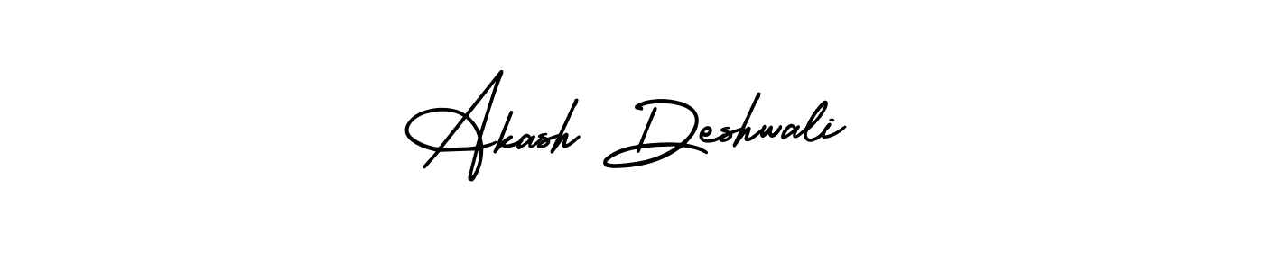 You should practise on your own different ways (AmerikaSignatureDemo-Regular) to write your name (Akash Deshwali) in signature. don't let someone else do it for you. Akash Deshwali signature style 3 images and pictures png