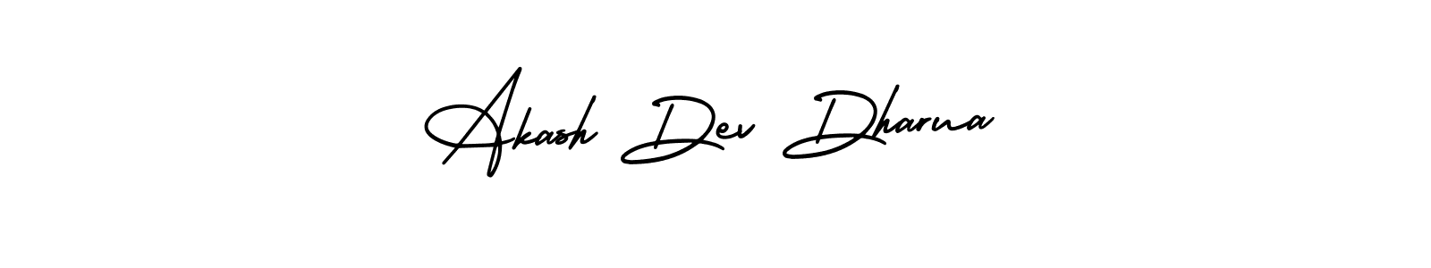 The best way (AmerikaSignatureDemo-Regular) to make a short signature is to pick only two or three words in your name. The name Akash Dev Dharua include a total of six letters. For converting this name. Akash Dev Dharua signature style 3 images and pictures png