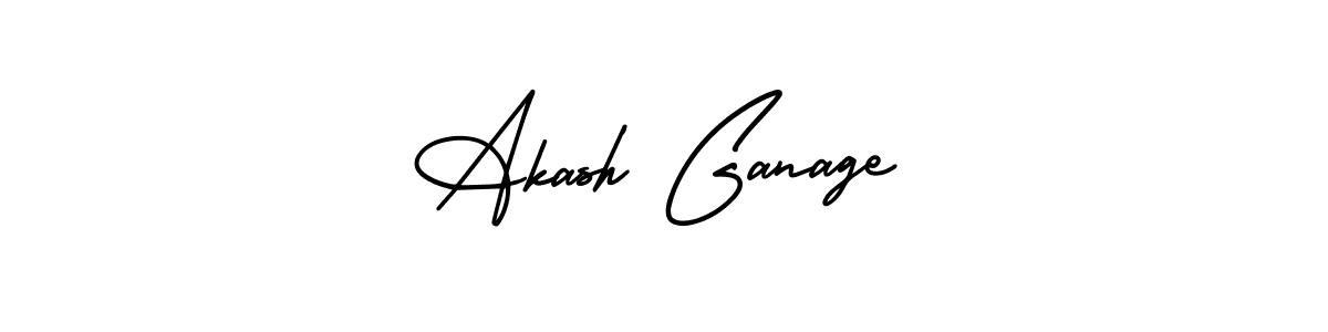 This is the best signature style for the Akash Ganage name. Also you like these signature font (AmerikaSignatureDemo-Regular). Mix name signature. Akash Ganage signature style 3 images and pictures png