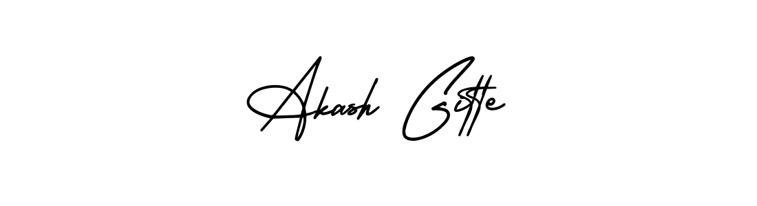 The best way (AmerikaSignatureDemo-Regular) to make a short signature is to pick only two or three words in your name. The name Akash Gitte include a total of six letters. For converting this name. Akash Gitte signature style 3 images and pictures png