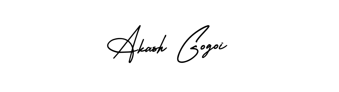 The best way (AmerikaSignatureDemo-Regular) to make a short signature is to pick only two or three words in your name. The name Akash Gogoi include a total of six letters. For converting this name. Akash Gogoi signature style 3 images and pictures png