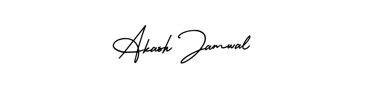 The best way (AmerikaSignatureDemo-Regular) to make a short signature is to pick only two or three words in your name. The name Akash Jamwal include a total of six letters. For converting this name. Akash Jamwal signature style 3 images and pictures png
