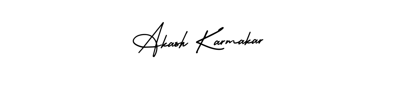 AmerikaSignatureDemo-Regular is a professional signature style that is perfect for those who want to add a touch of class to their signature. It is also a great choice for those who want to make their signature more unique. Get Akash Karmakar name to fancy signature for free. Akash Karmakar signature style 3 images and pictures png