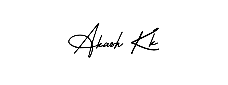 Design your own signature with our free online signature maker. With this signature software, you can create a handwritten (AmerikaSignatureDemo-Regular) signature for name Akash Kk. Akash Kk signature style 3 images and pictures png