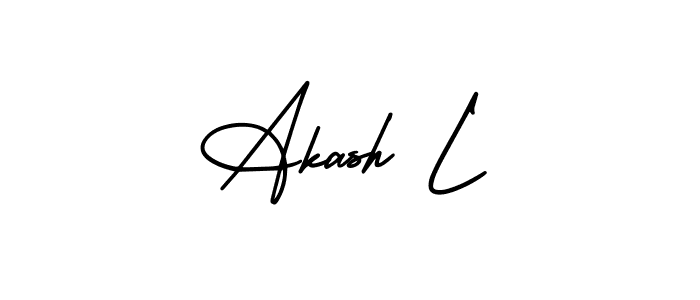 The best way (AmerikaSignatureDemo-Regular) to make a short signature is to pick only two or three words in your name. The name Akash L include a total of six letters. For converting this name. Akash L signature style 3 images and pictures png