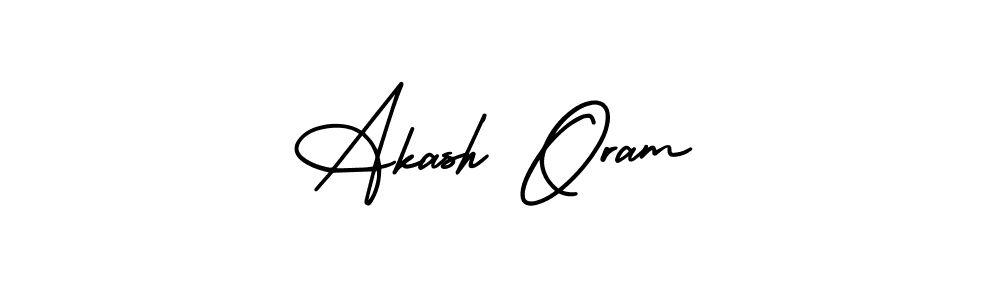You should practise on your own different ways (AmerikaSignatureDemo-Regular) to write your name (Akash Oram) in signature. don't let someone else do it for you. Akash Oram signature style 3 images and pictures png