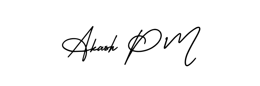 AmerikaSignatureDemo-Regular is a professional signature style that is perfect for those who want to add a touch of class to their signature. It is also a great choice for those who want to make their signature more unique. Get Akash P M name to fancy signature for free. Akash P M signature style 3 images and pictures png